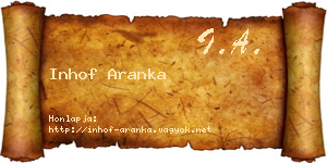 Inhof Aranka névjegykártya